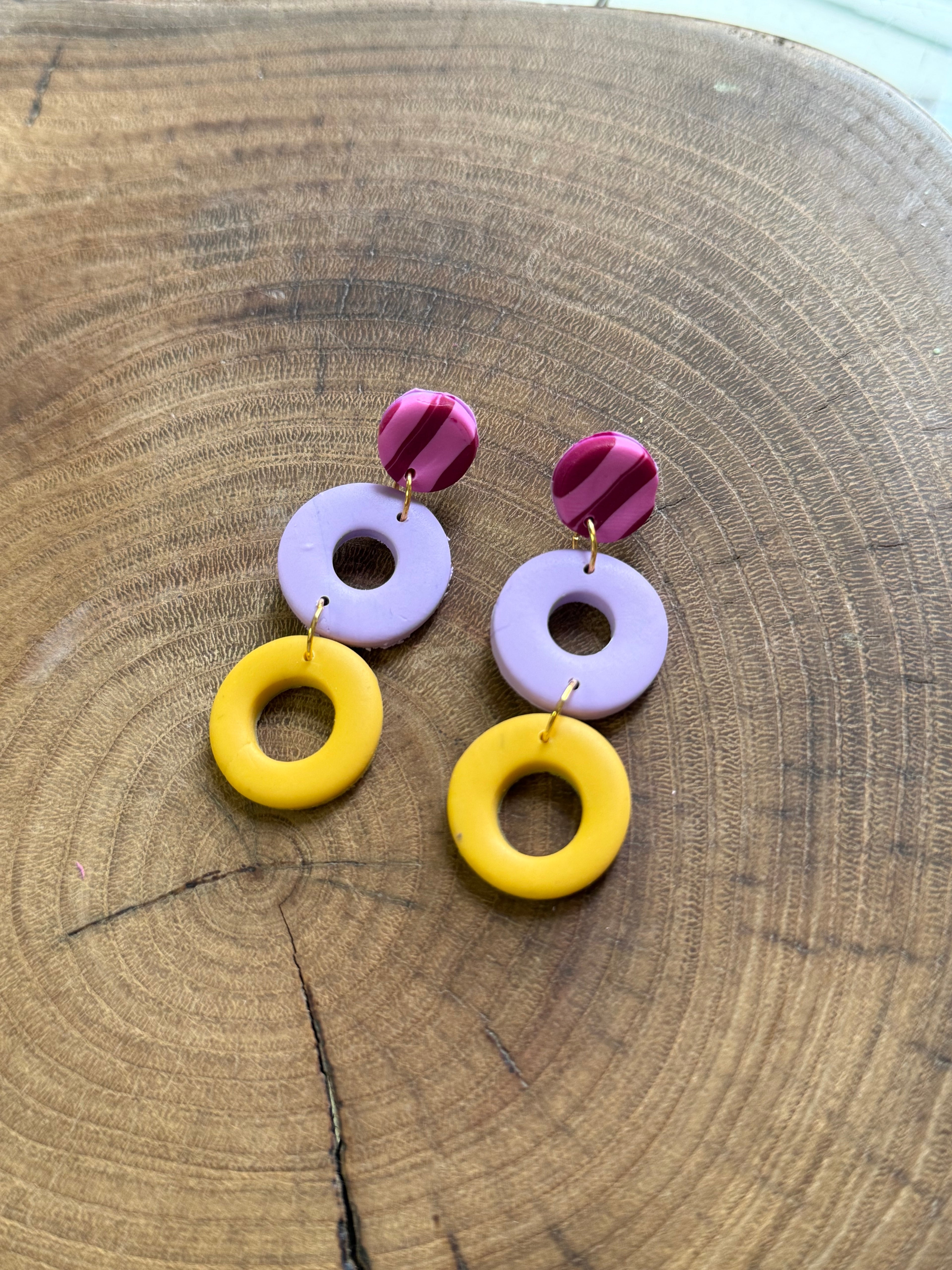 Loop lila, rosa y amarillo