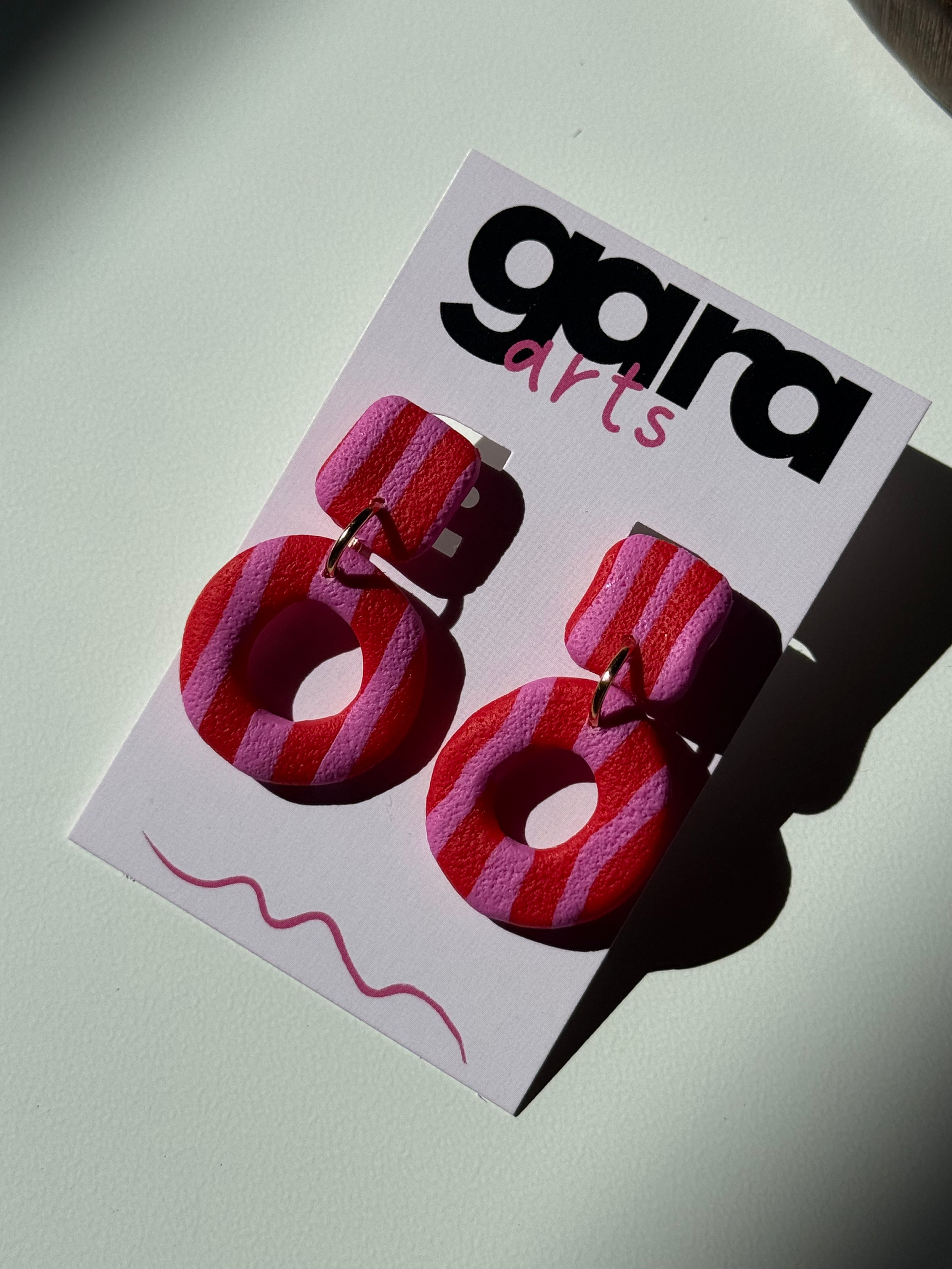 Rayas rojo y rosa